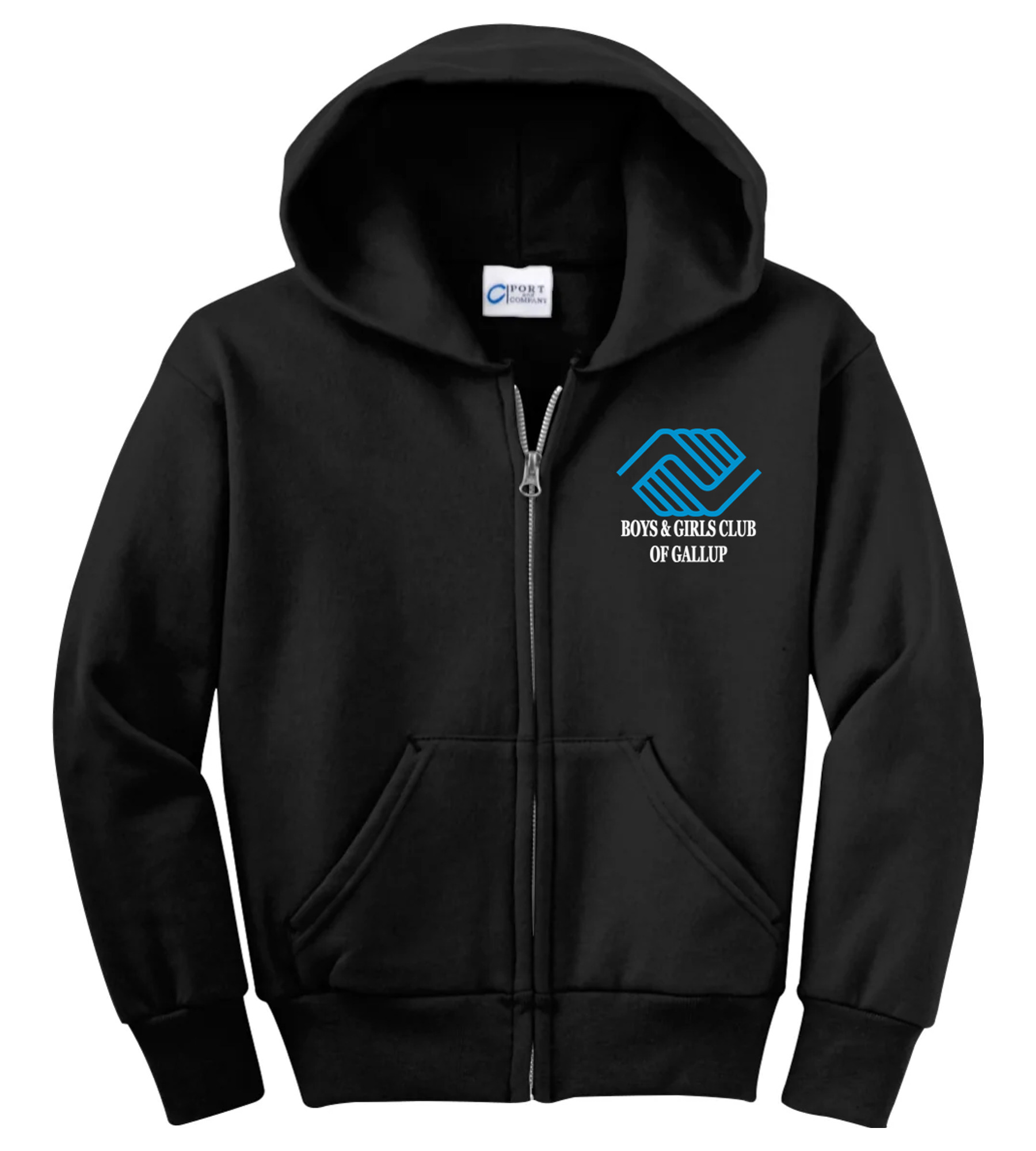 Port & Company Youth Core Fleece Full-Zip Hooded Sweatshirt